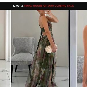 Elegant Multicolor Halter Maxi Dress